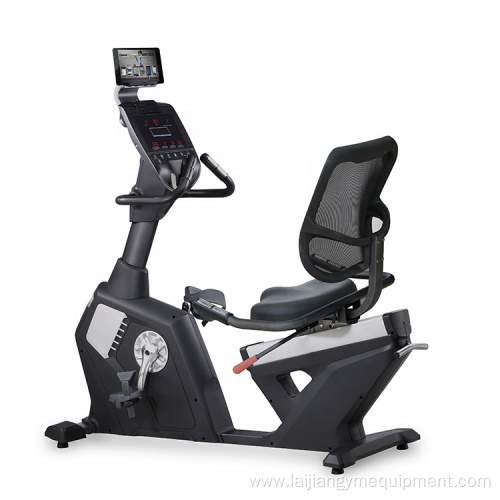Touch screen multiple display recumbent exercise bike